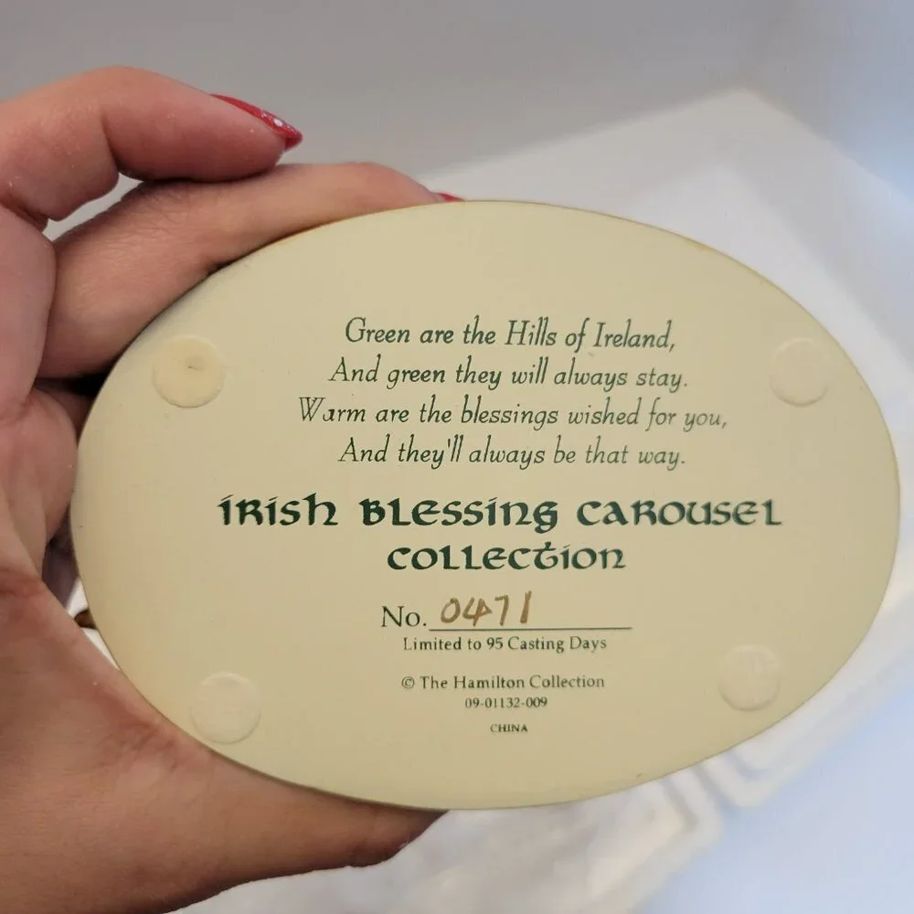 NIB The Hamilton Collection - Irish Blessing Carousel Sculpture